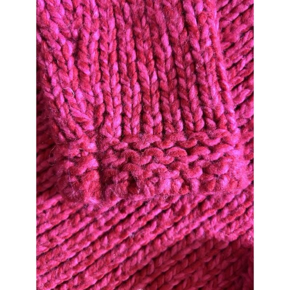 Crossroads Chunky Knit Sweater Barbie Pink Wool Blend Boho Hipster Size Large - Picture 11 of 15